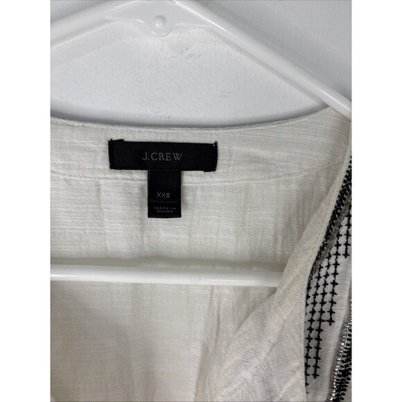 J Crew Tunic XXS Embroidered Top Beach Cover Up With Tassels Beaded - Picture 4 of 9